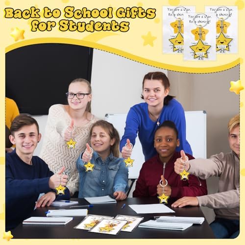 60 Sets Youre a Star Keychains with Cards Back to School Student Gifts