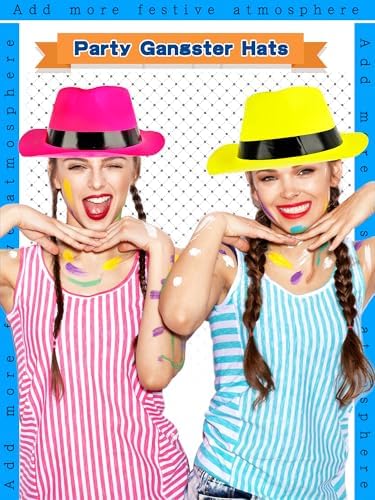 42 Pcs Neon Party Hats for Birthday Celebrations and Events