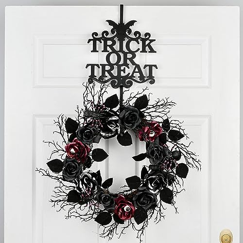 National Tree Company Trick or Treat Wreath Hanger Black 19 Inches