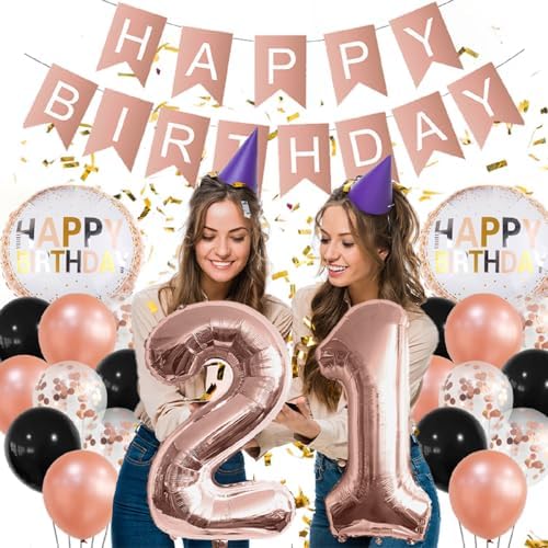 Rose Gold 52 Birthday Foil Balloons Decorations
