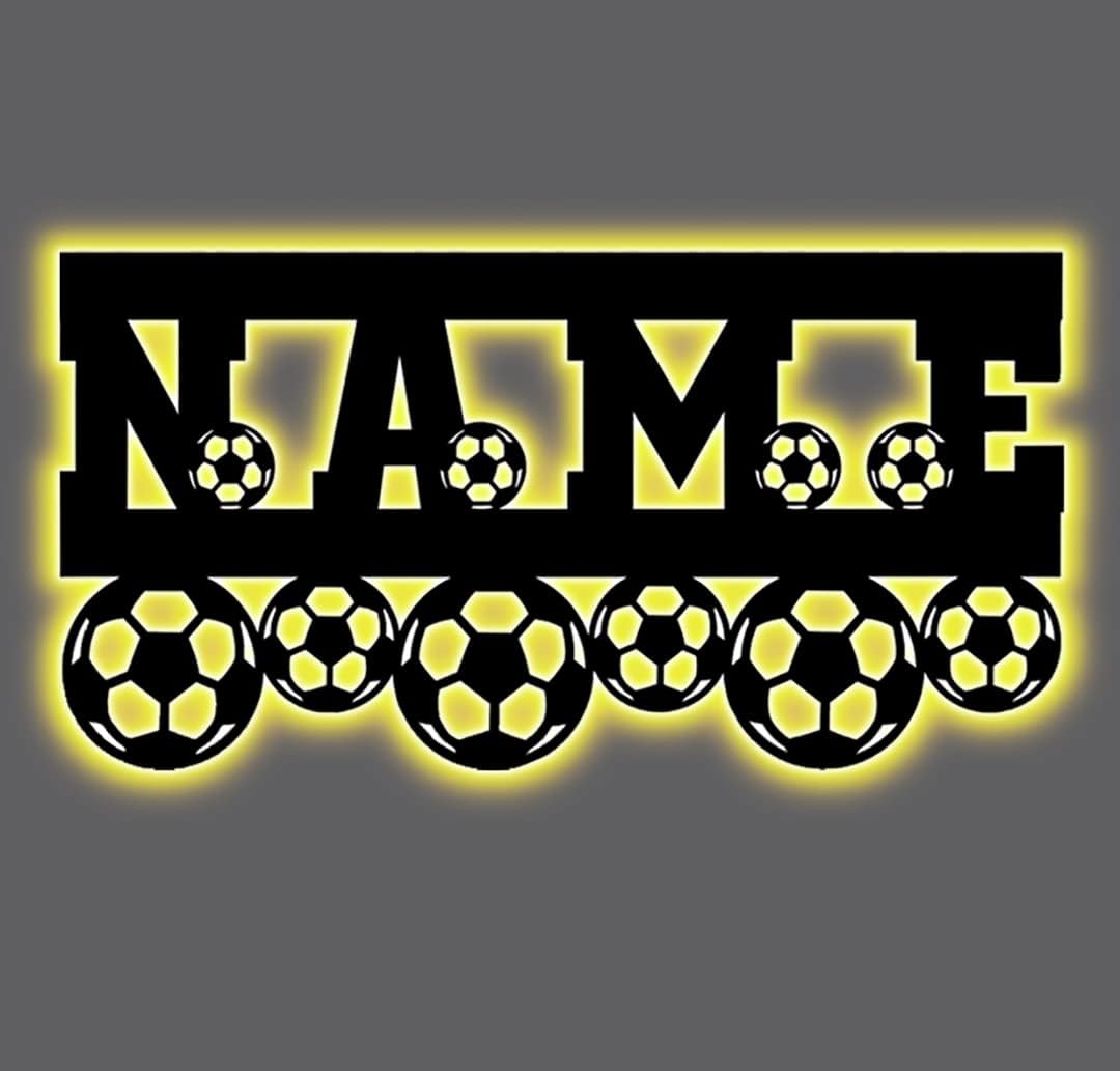 Personalized Football Wall Art with LED Light