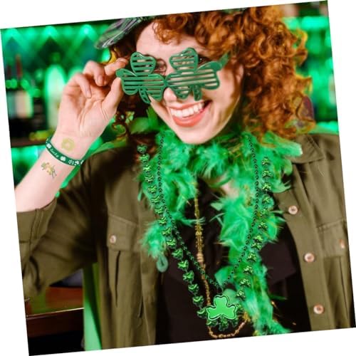 Patricks Day Party Favor Set with Shamrock Glasses Necklace Bracelet Accessories