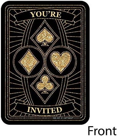 Big Dot of Happiness Las Vegas Shaped Fill-In Invitations Set of 12