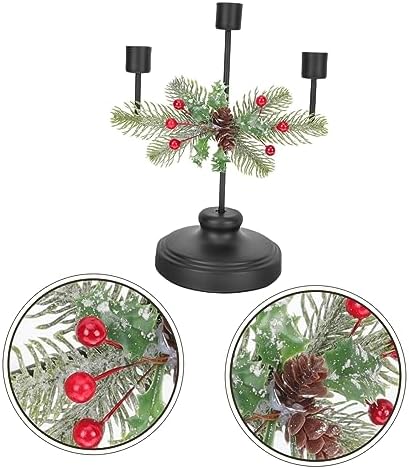 Elegant Christmas Candle Holder Three-Headed Table Centerpiece