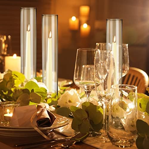 Treela 6 Pcs Clear Hurricane Candle Holder Sleeve