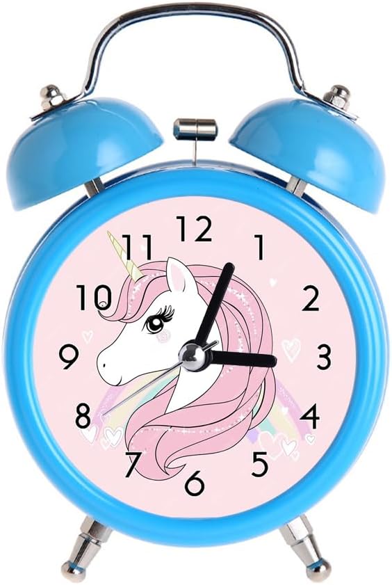 Childrens Retro Silent Alarm Clock with Night Light