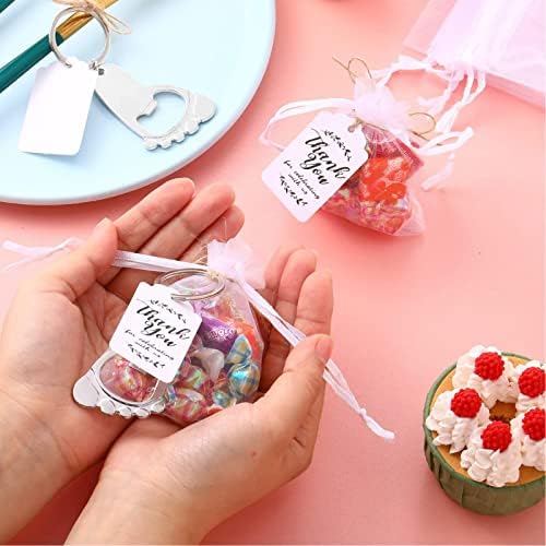 24Pcs Baby Footprint Keychain Bottle Opener