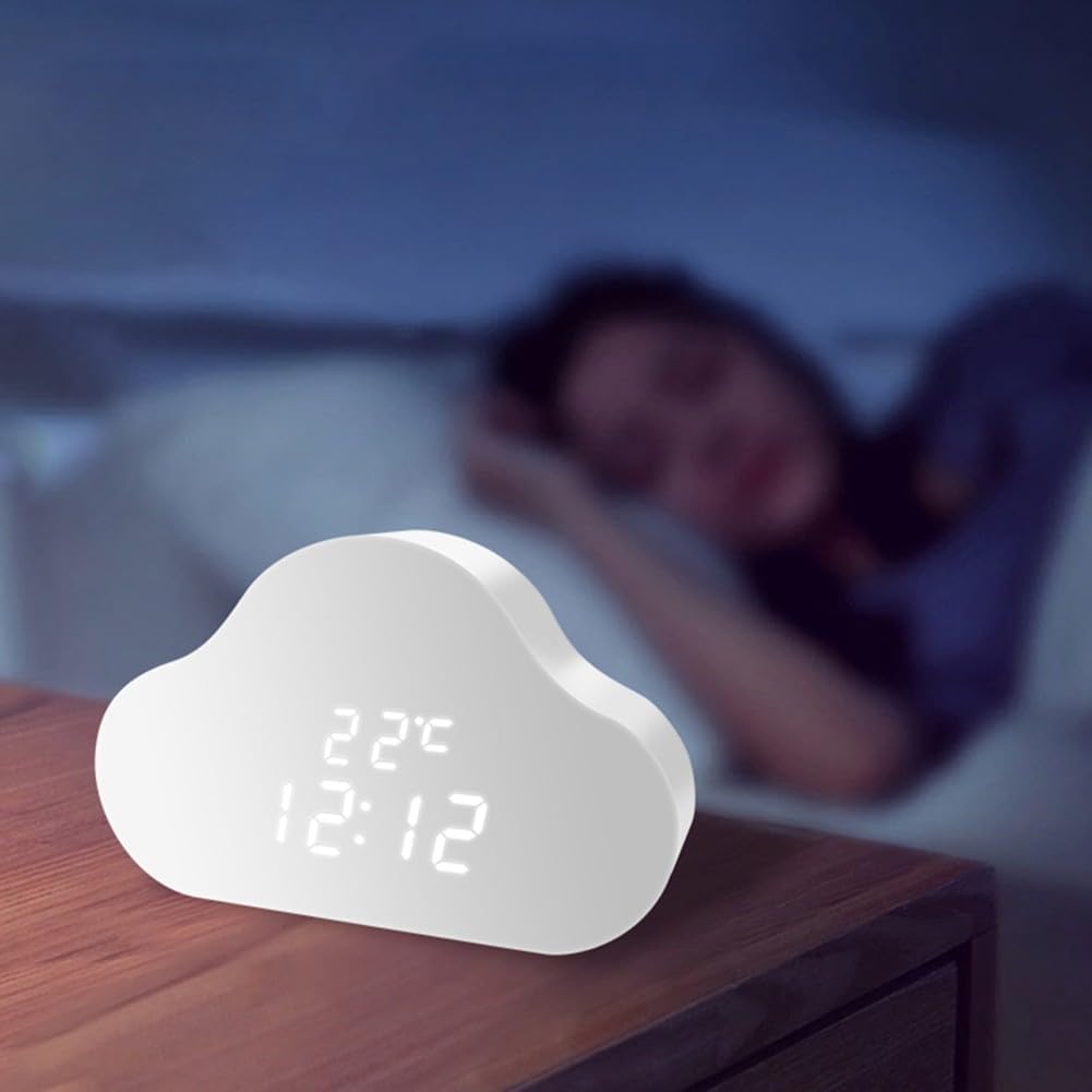 Cloud Digital Alarm Clock with Shake-to-Snooze Function
