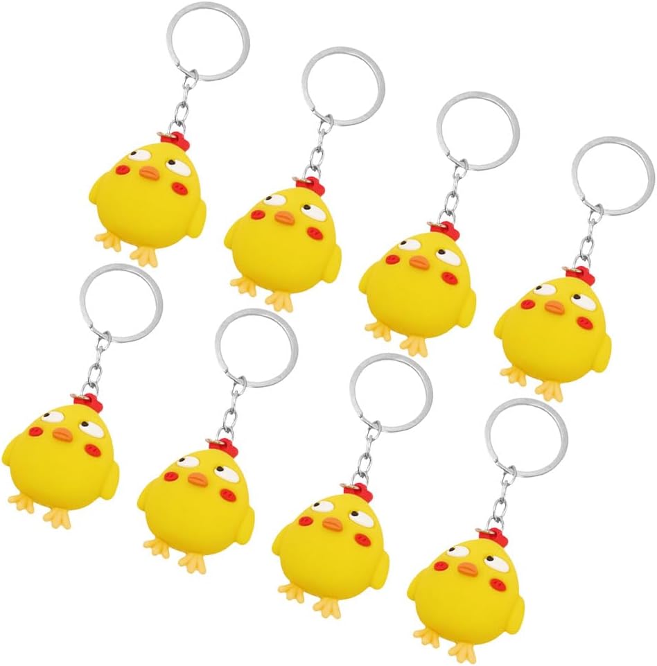 LOGOFUN 16PCS Funny Chicken Keychains for Bag Backpack Birthday Party Favors