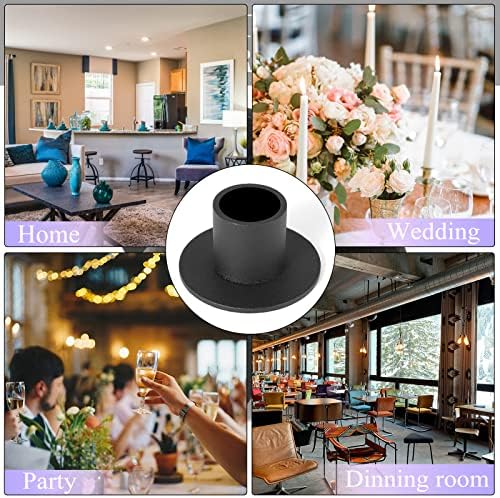 4 Pcs Black Candle Holders Retro Farmhouse Decor