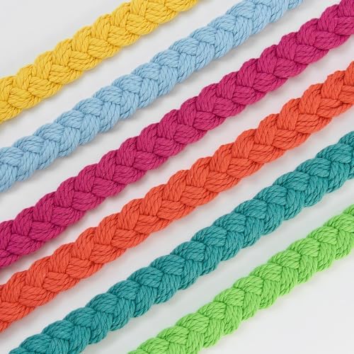 NICEEC 4 Pack Cotton Rope Curtain Tiebacks in Rose Red