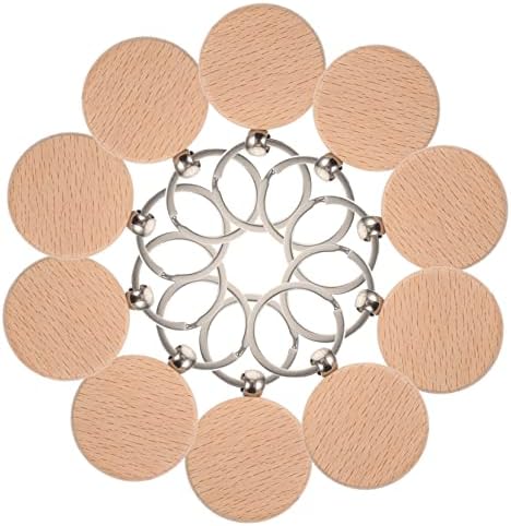 Housoutil 30pcs DIY Wood Keychain Blanks for Personalization Projects