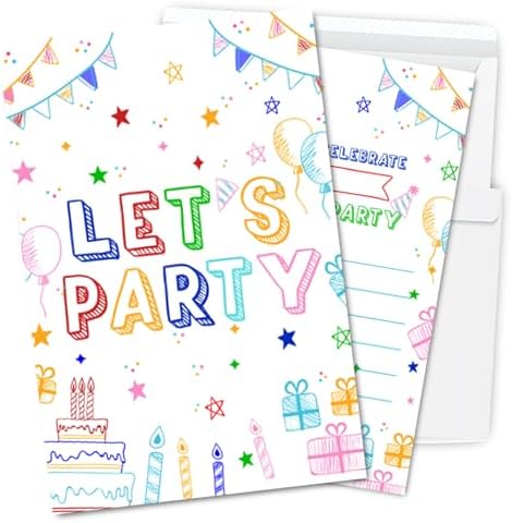 Simple Lets Party Birthday Invitations for Girls 30Pcs 4x6 Inches
