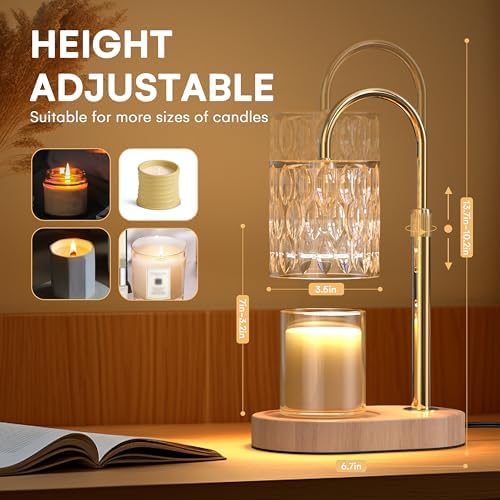 Candle Warmer Lamp with Adjustable Height and Timer