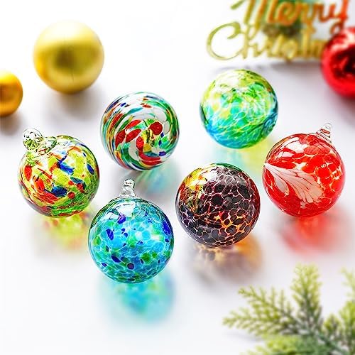6pcs Hand Blown Glass Friendship Hanging Ornaments