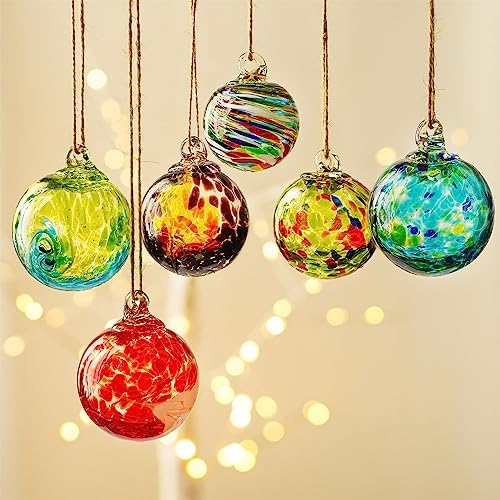 6pcs Hand Blown Glass Friendship Hanging Ornaments
