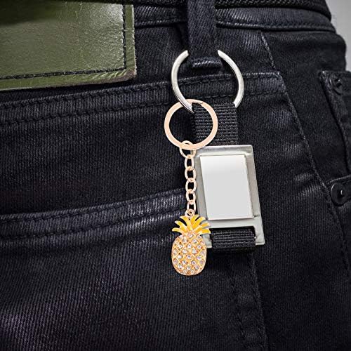 LUOZZY 8 Pcs Pineapple Keychains with Rhinestones
