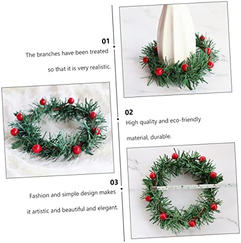 Christmas Candle Garland with Red Berries for Home Decor
