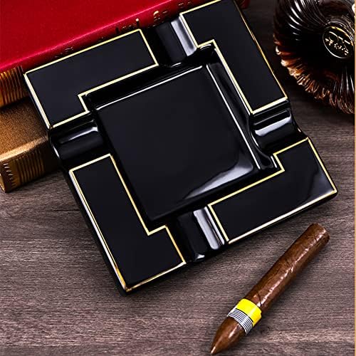 Seliau Large Ceramic Cigar Ashtray Black