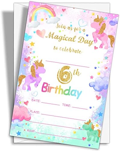 Magical Day Birthday Invites 20 Count With Envelopes