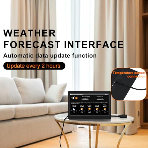 TIMEMOON 10 Inch Digital Calendar Clock with 8 Alarms and Weather Display