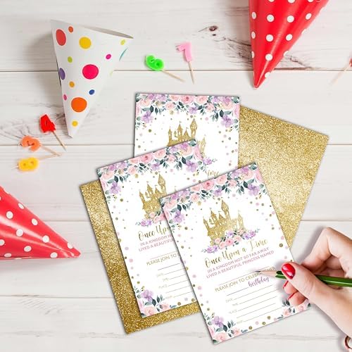 Princess Birthday Invitations with 25 Envelopes