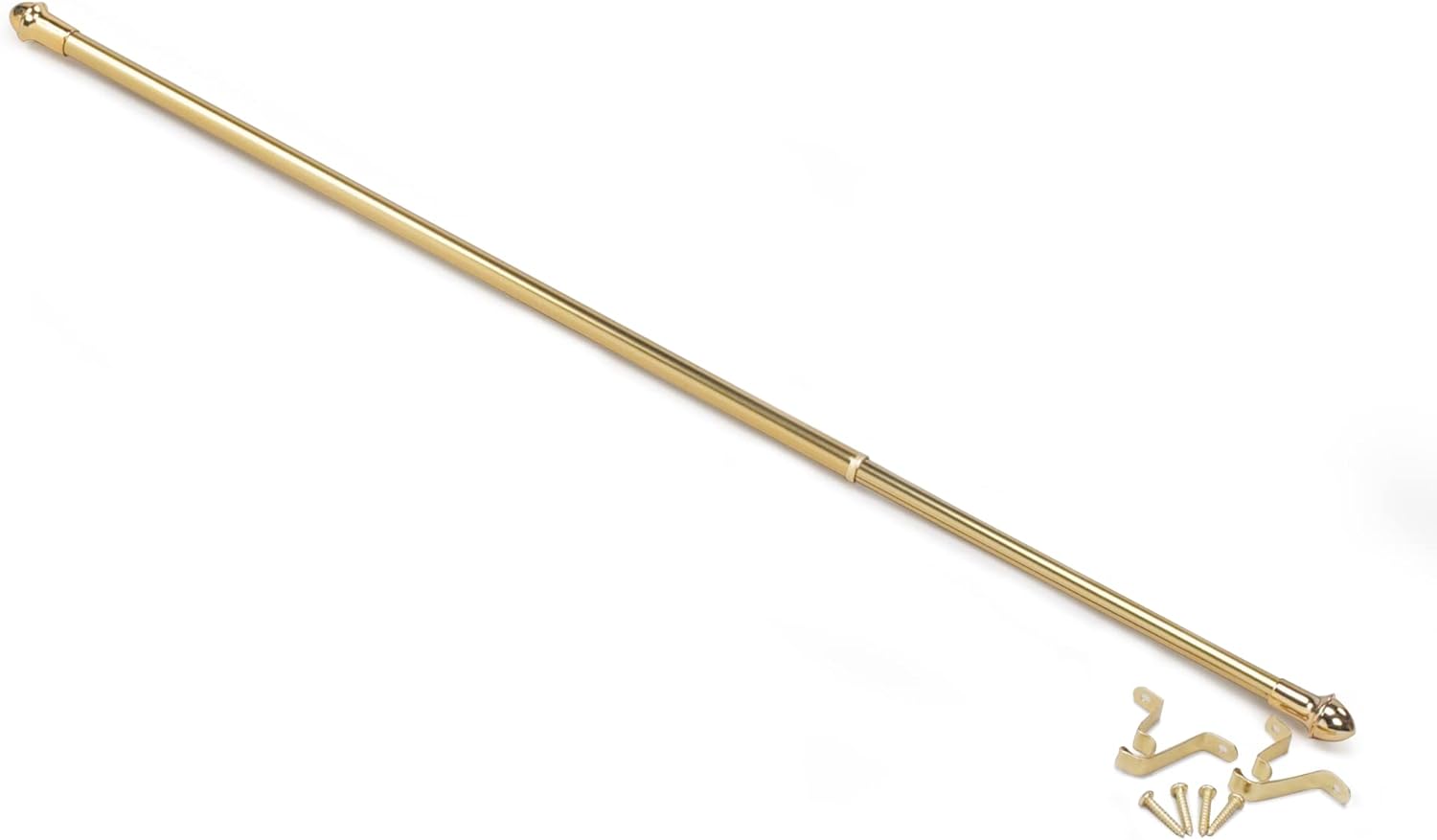 ACHIM Fantasia Cafe Window Rod 18-28 Brass Decorative Rod