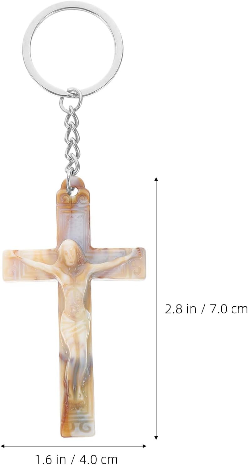 LUOZZY 12 Pcs Cross Keychains Retro Religious Christian Gifts
