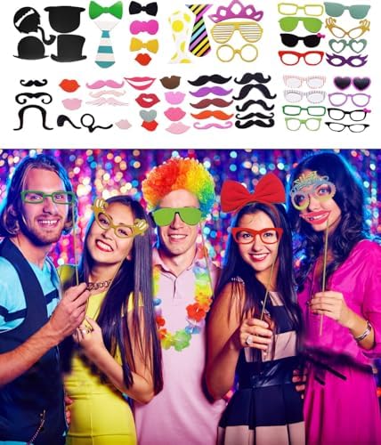 Tahonuss 80pcs Photo Booth Props Set for Parties