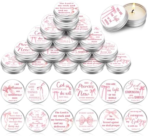 36 Bible Verse Scented Candle Tins with Lids