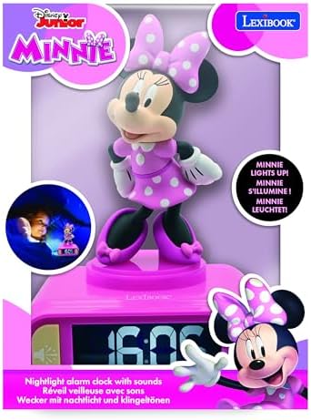 LEXiBOOK Disney Minnie Nightlight Alarm Clock
