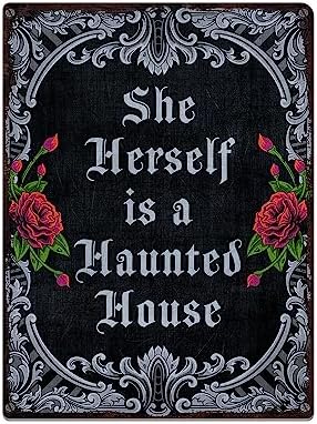 Halloween Witches House Rules Metal Tin Sign 12x16 Inches