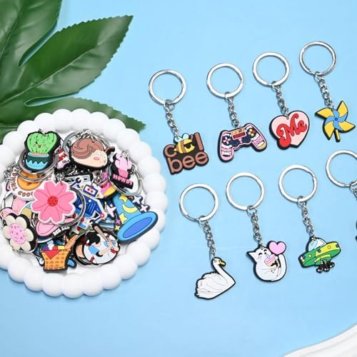 100pcs Cute Keychain Set for Classroom Gifts and Party Favors