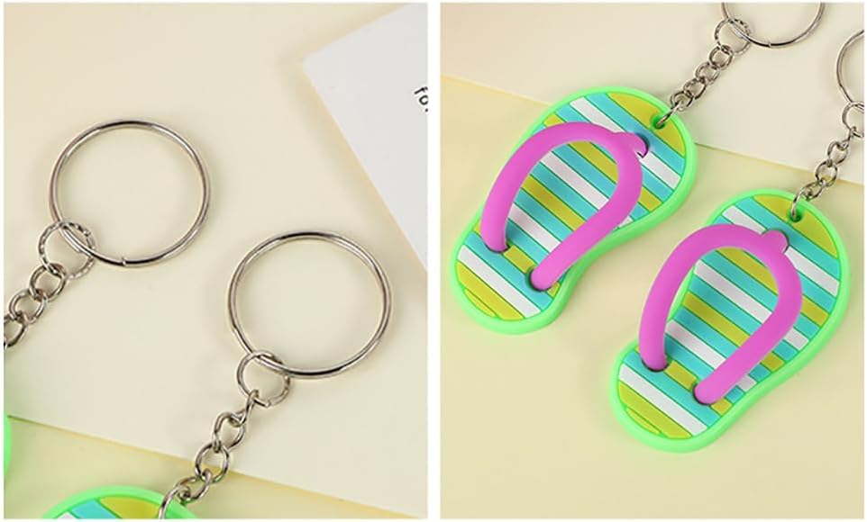 Flip Flop Keychains Summer Beach Party Favors 8pcs Set