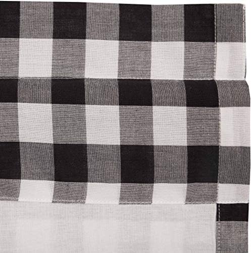 VHC Brands Black Buffalo Check Swag Curtains Pair Modern Farmhouse Style