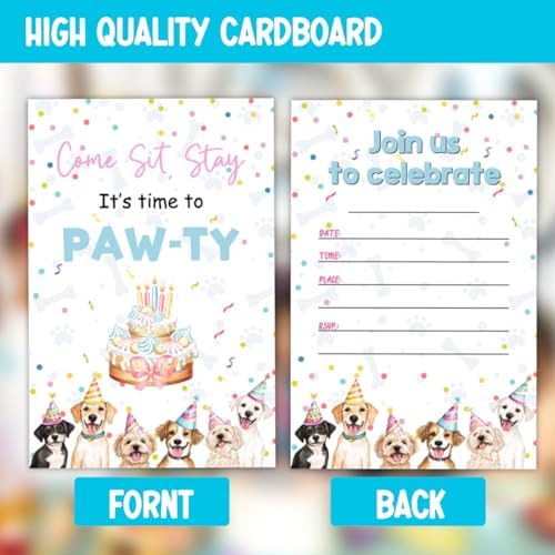 Puppy Dog Birthday Party Invitations 30 Cards