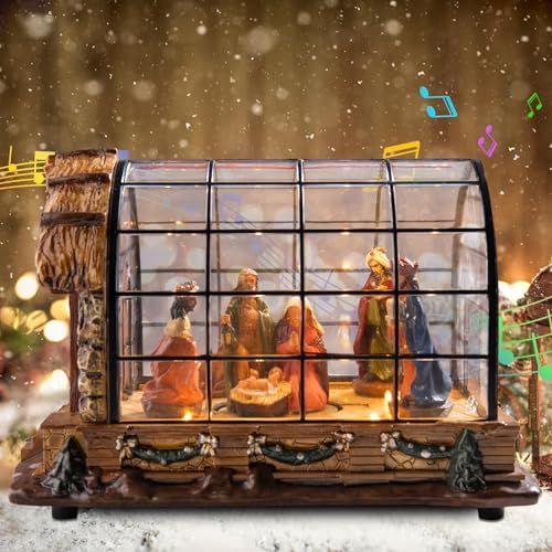 VCUTEKA Christmas Village Collectible Building with LED Lights and Music