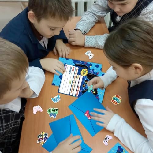 20Pcs Game Party Invitations with Envelopes and Stickers