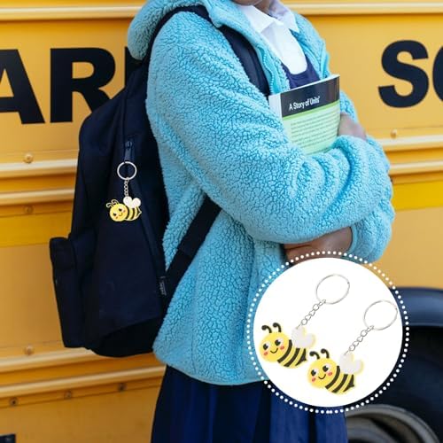 KESYOO 120 Piece Cartoon Bee Keychain Set