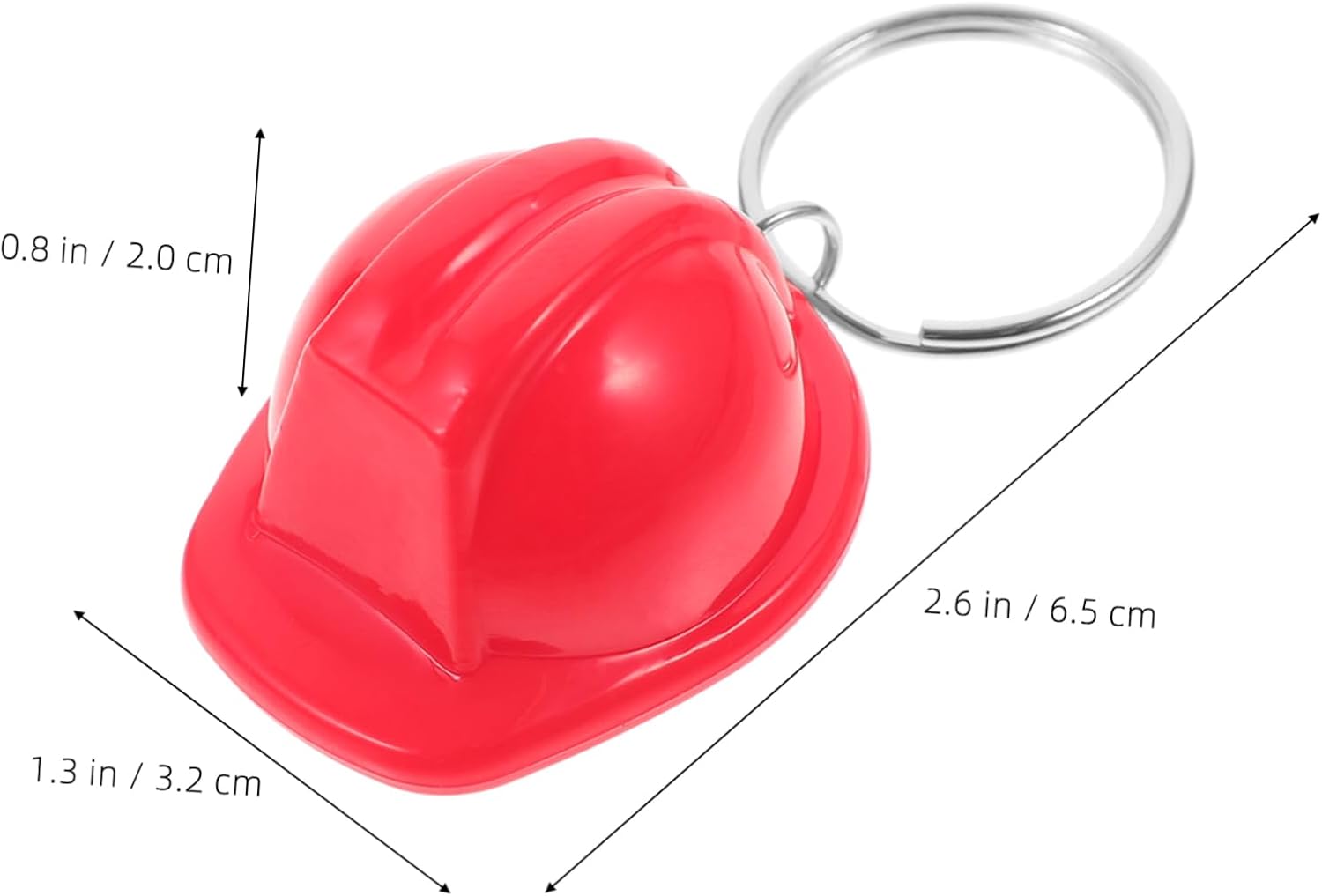 4Pcs Helmet Shaped Keychain Cute Metal Decor Accessories