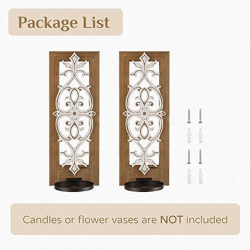 Walasis Farmhouse Candle Sconces Wall Decor Set of 2