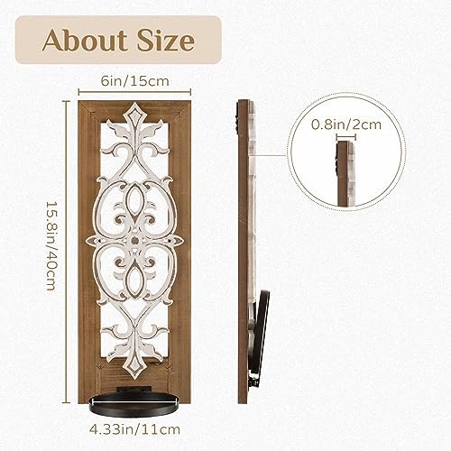 Walasis Farmhouse Candle Sconces Wall Decor Set of 2