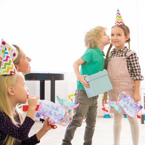 Mermaid Birthday Invitations with Envelopes 5x7 Inches