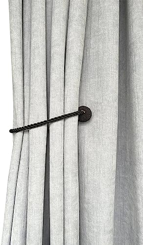 Melaluxe 2 Pack Magnetic Curtain Holdbacks Black