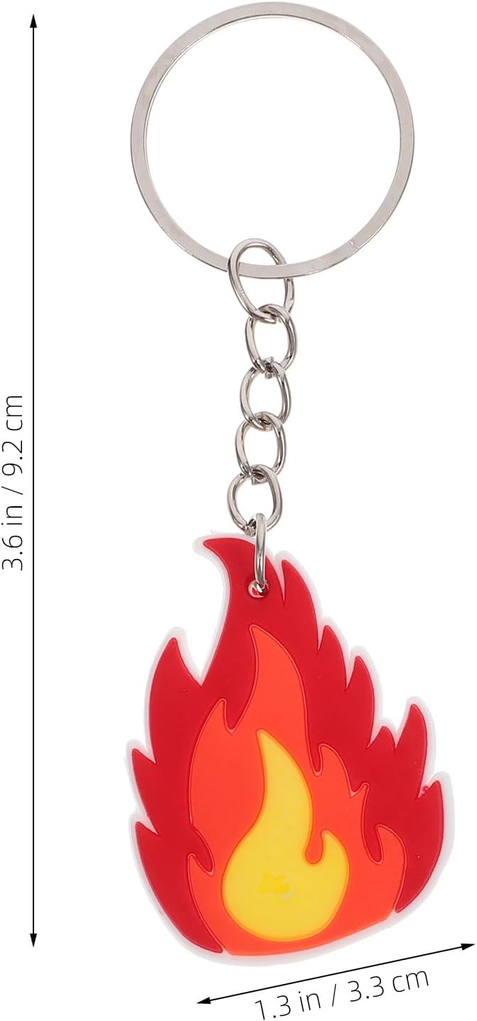 LUOZZY 50 Pcs Flame Fire Keychain Charms