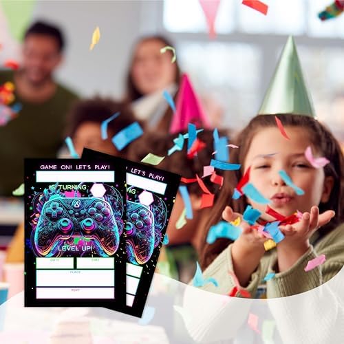 4x6 Gamer Birthday Invitations with Envelopes