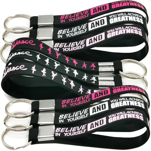 24 Pieces Ballet Party Silicone Keychains for Dance Lovers