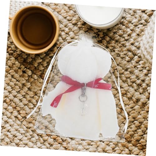 Baptism Party Favors Bear Towel Keychain Set