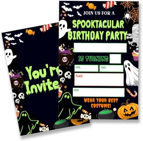 Halloween Party Invitations with Envelopes Set of 20 Double Sided 1