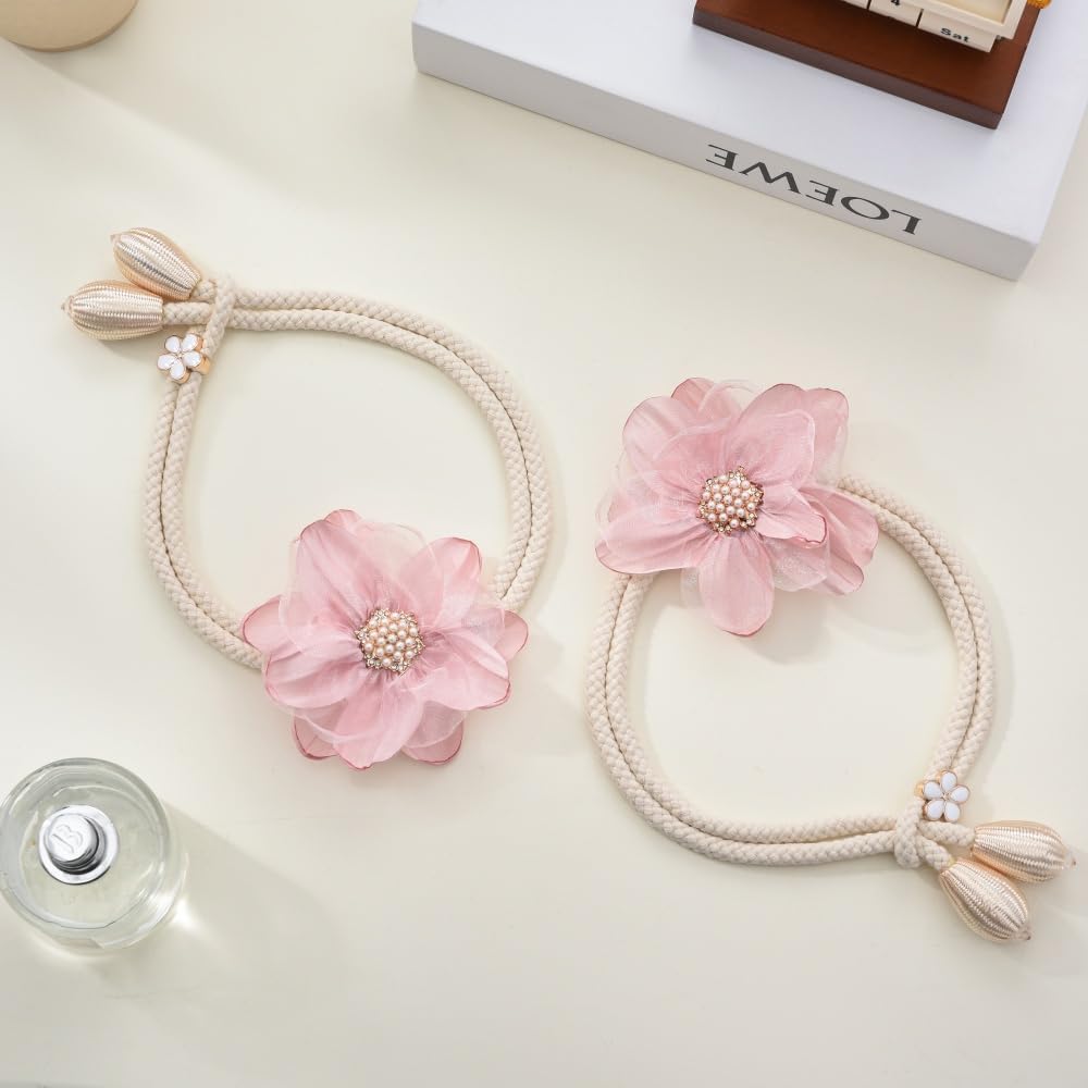 SUQ I OME Lotus Flower Curtain Tiebacks Pink